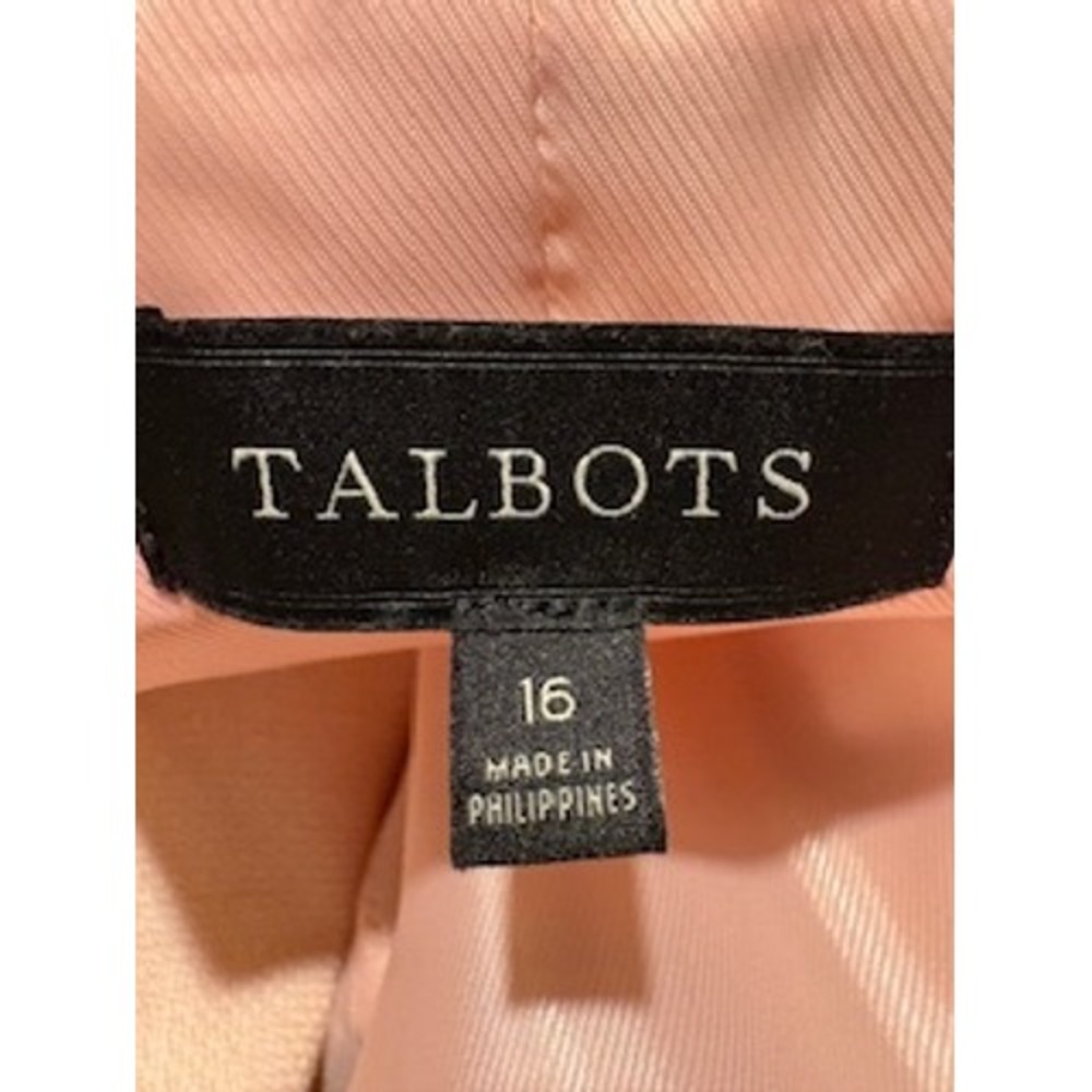 TALBOTS Blazer 16 Pink Linen Cotton Single Button Coastal Professional Jacket - Picture 7 of 8